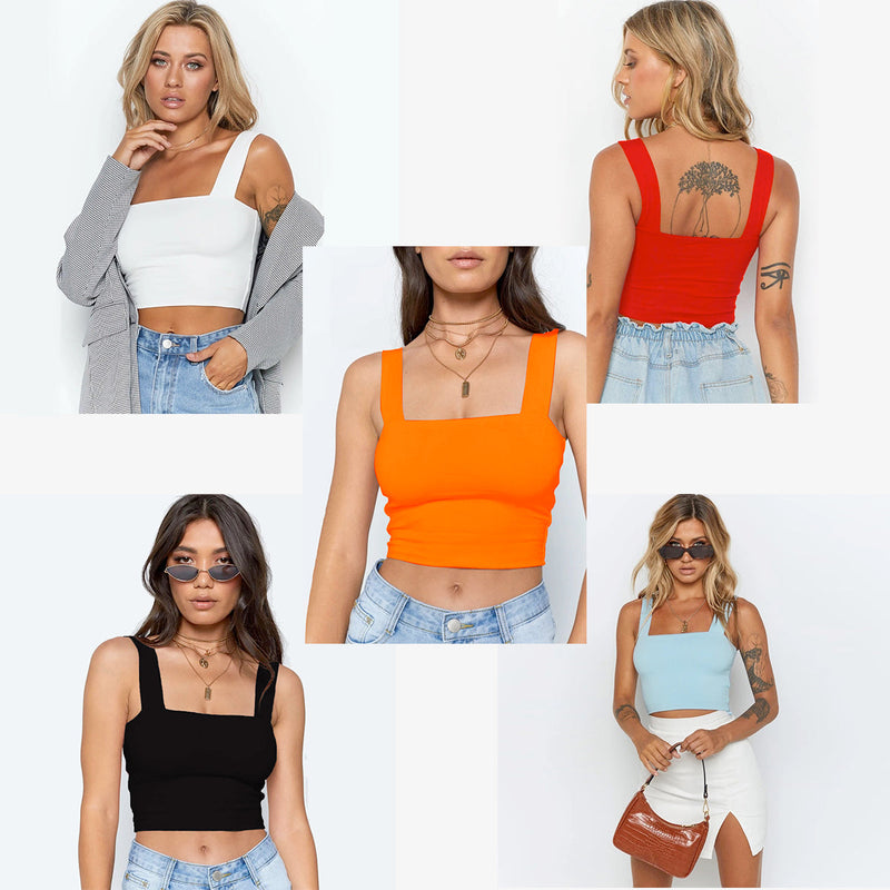 Summer New Fashion Women Crop Top Sexy Sleeveless Tank Tops T-shirt