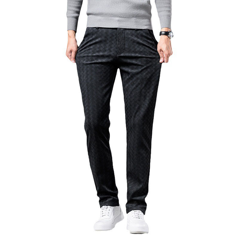 Men's High Waist Loose Straight Young And Middle-aged Corduroy Trousers