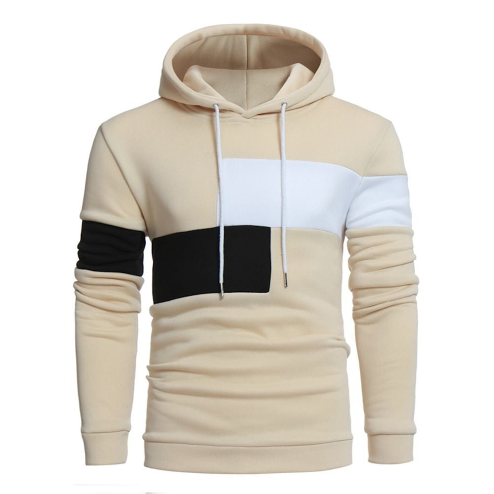 Stitching Contrast Color Casual Hoodie