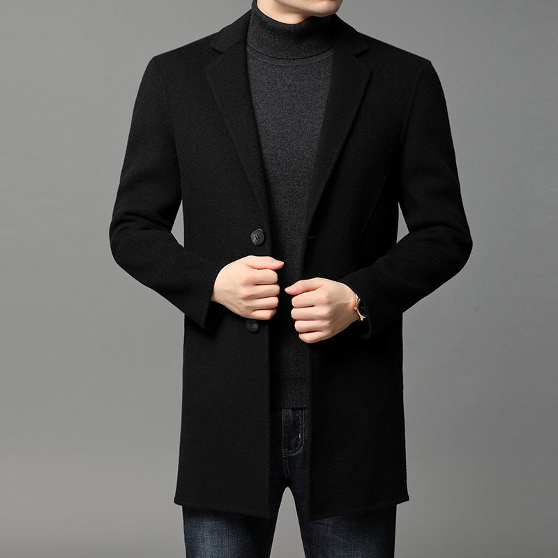 Men's Mid-Length Double-Sided Woolen Coat