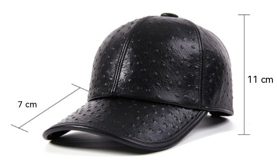 Men's Warm Ostrich Pattern Cowhide Baseball Hat