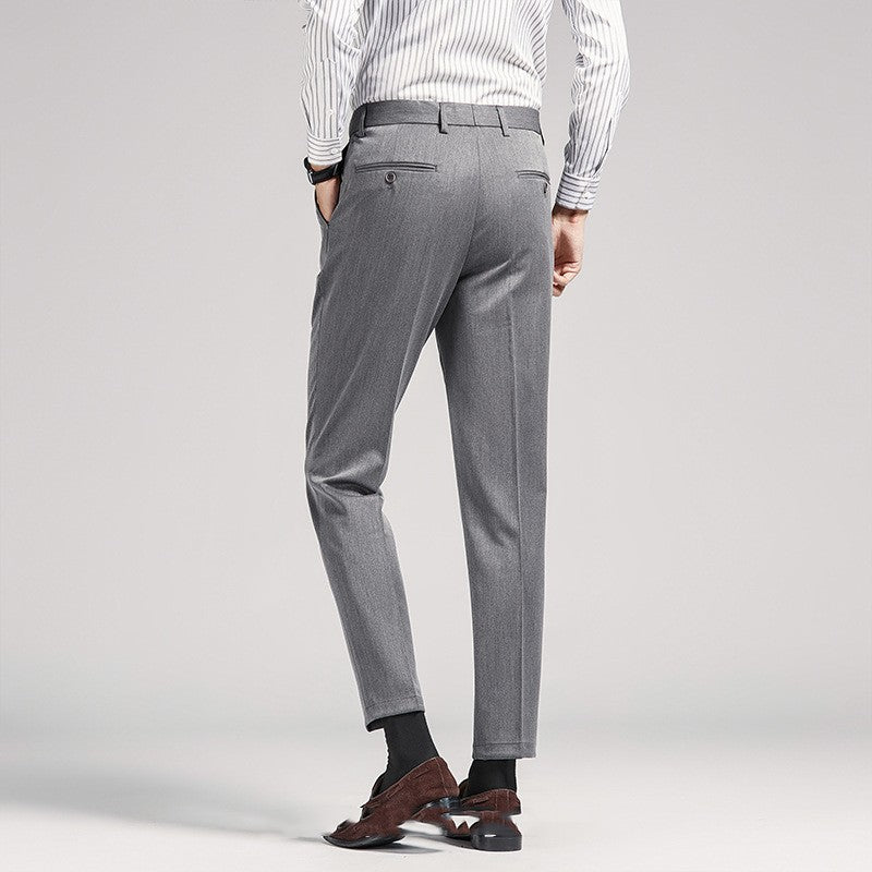 Pantalones de traje para hombre Pantalones de negocios rectos que no planchan