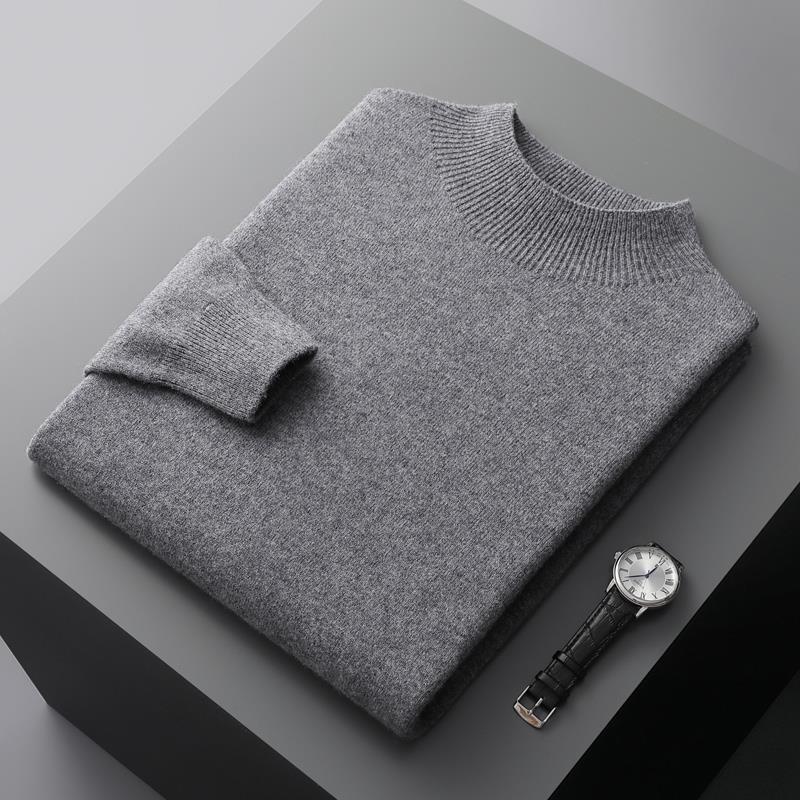 Half-collar Wool Sweater Men