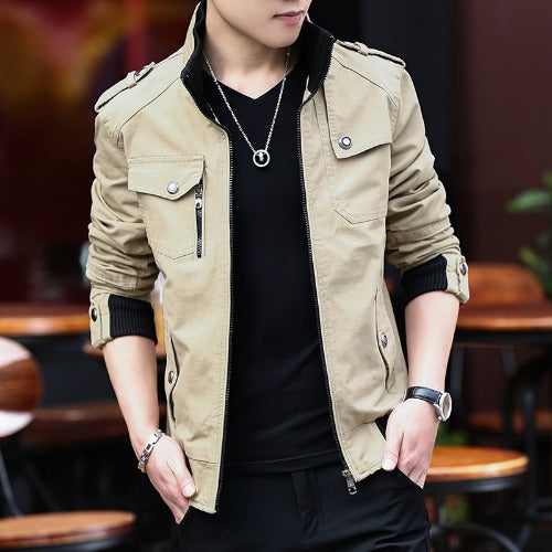 Slim-fit stand-collar jacket youth casual jacket