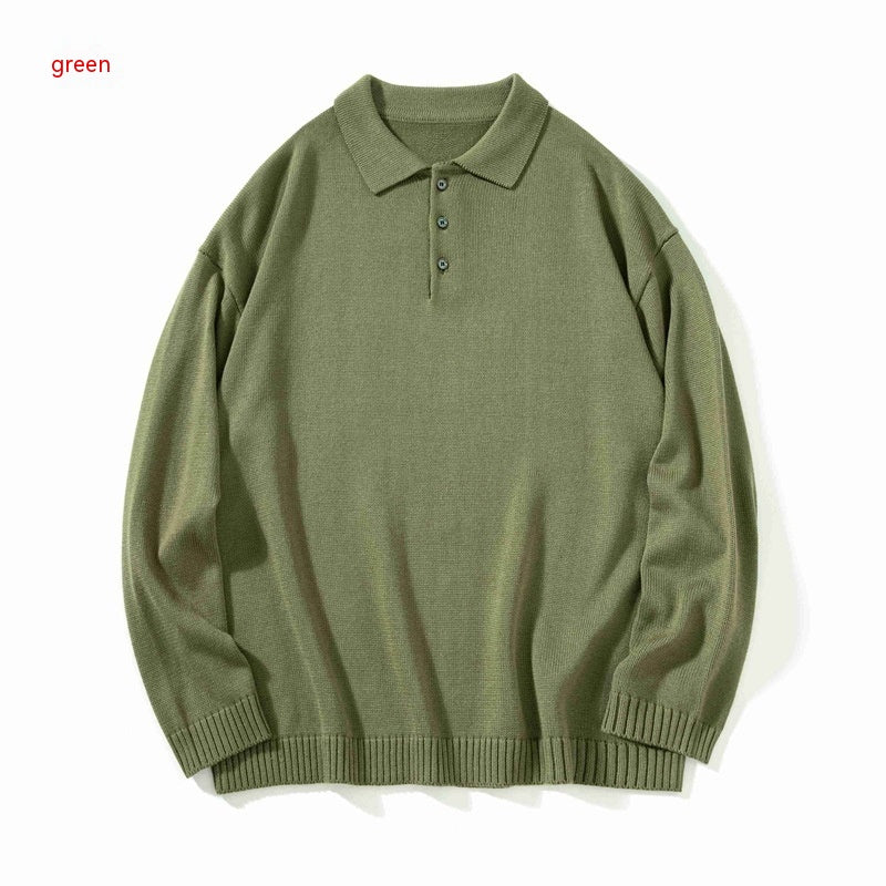 Japanese-style Retro Polo Collar Sweater