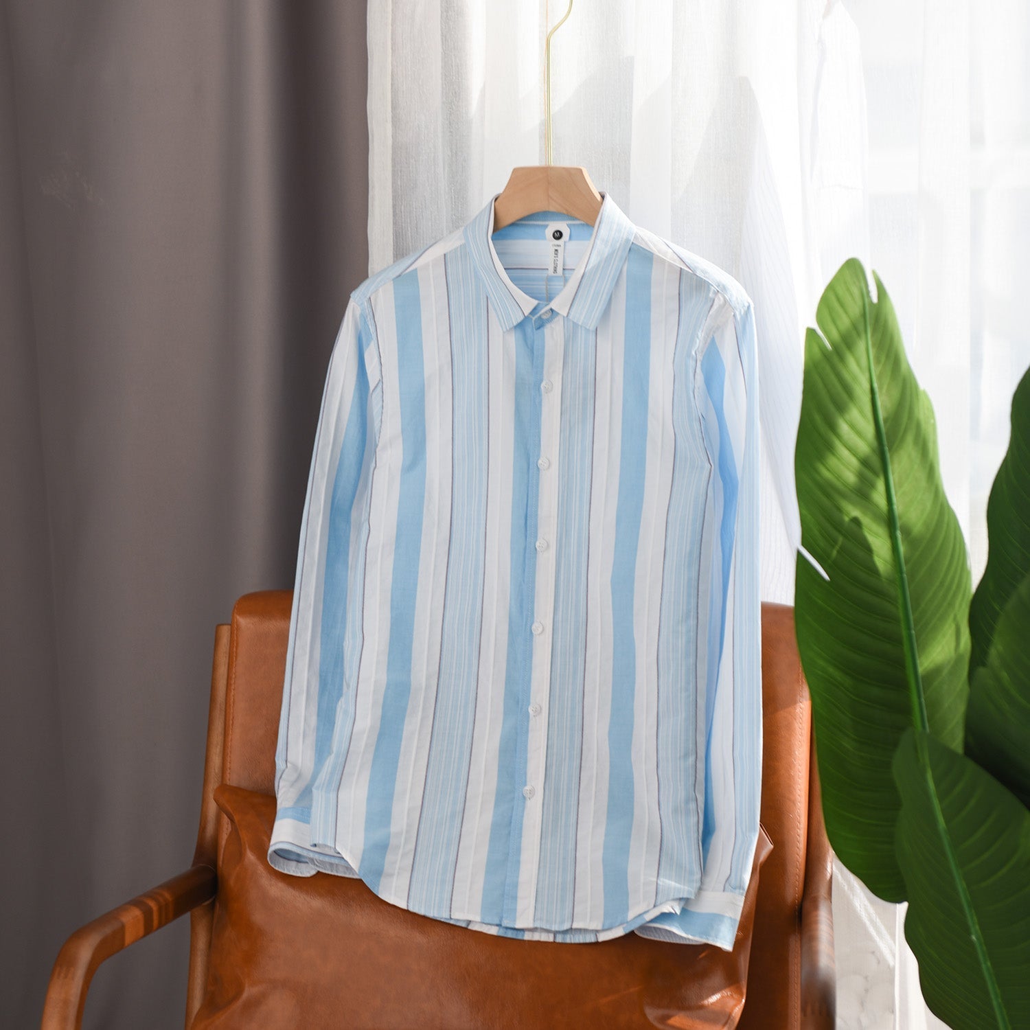 Japanese Striped Casual Long-sleeved Shirt For Men