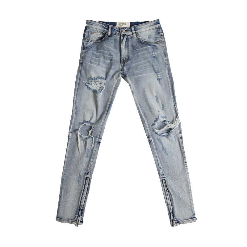 Zipper jeans for men