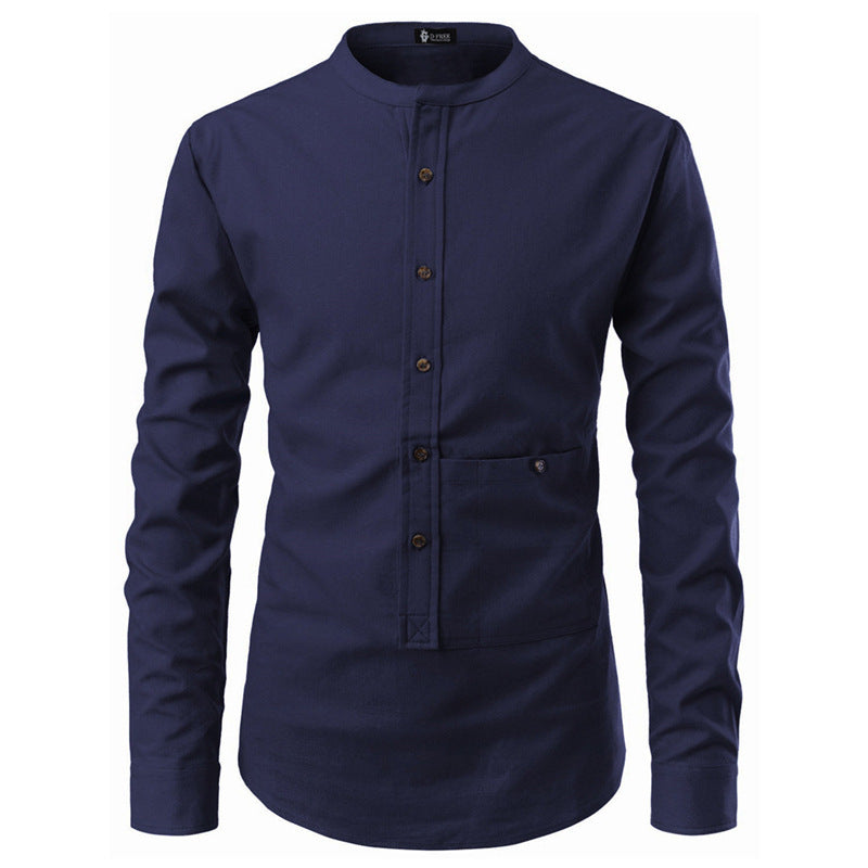 Men Korean Slim Long Sleeve Dress Shirt