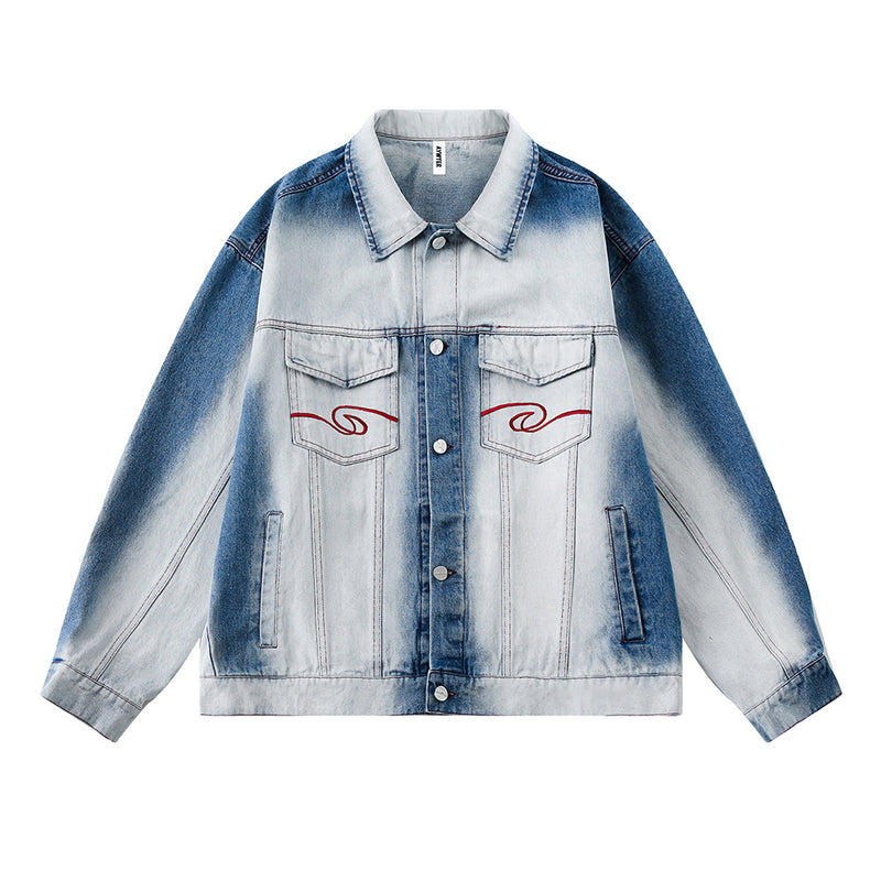 Tie-dye Gradient Denim Jacket