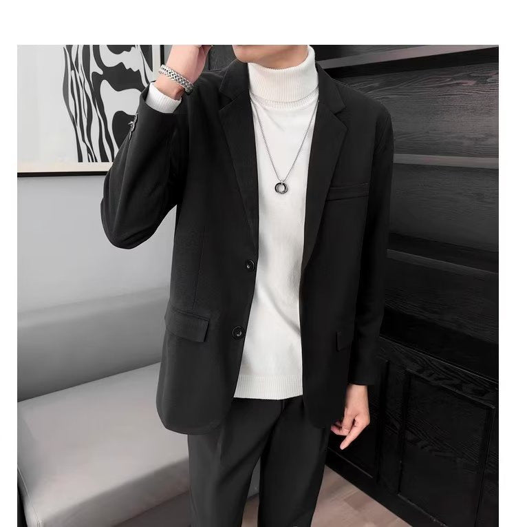 Men's Korean Casual Versatile Solid Color blazer Jacket