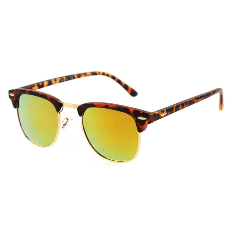 metal half frame sunglasses