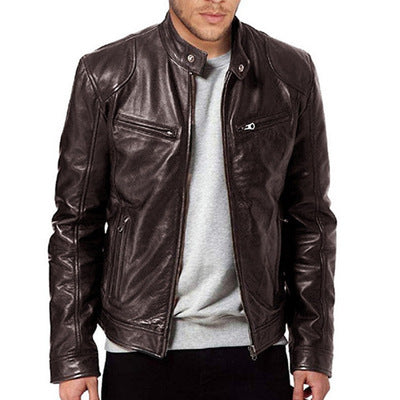 PU Slim Leather Jacket