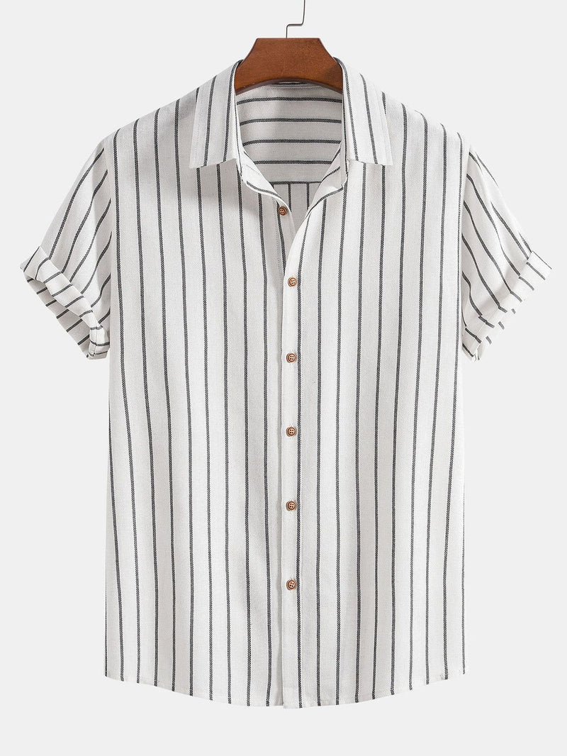 Camisa unicolor de manga corta para hombre