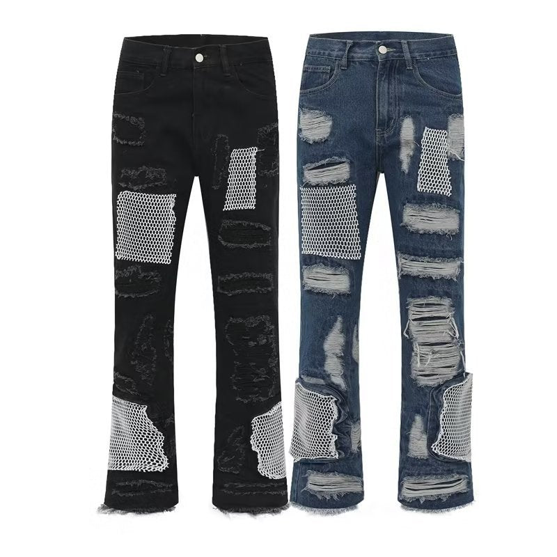 Heavy Hole & Patch Jeans Men