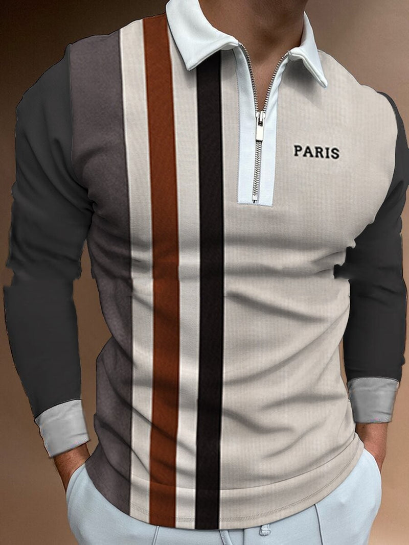 Casual Lapel Pullover Digital Printing sweater For Men