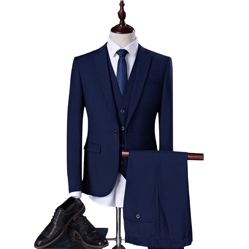 three-piece men's wedding plus business suit