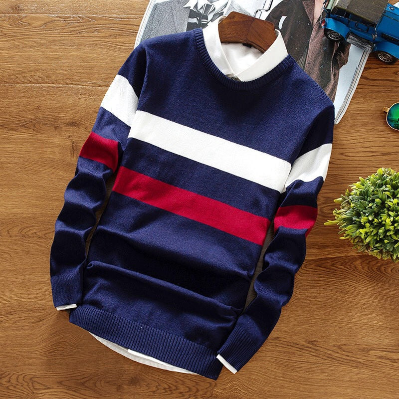 Maglione casual a righe orizzontali urbane 