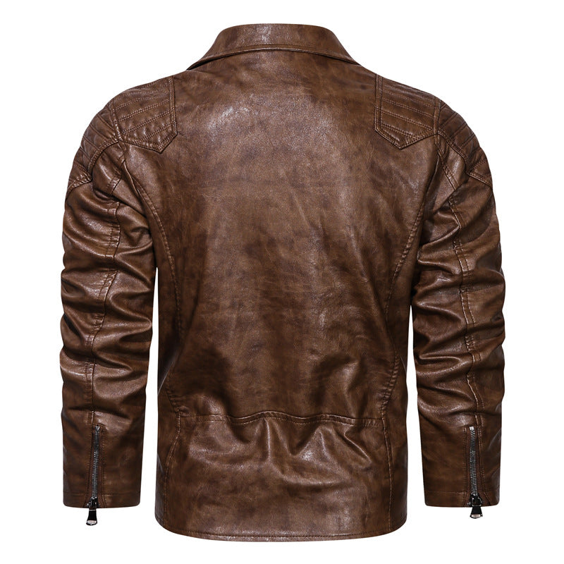 PU Leather Jacket Racing Motorcycle Men's Jacket