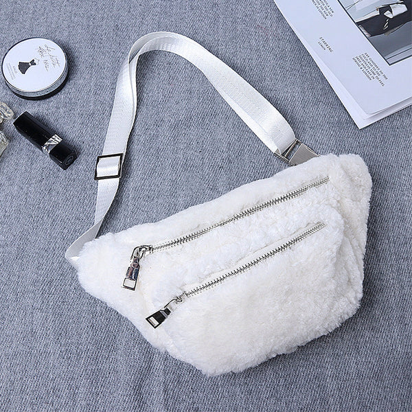 Diagonal Plush Chest Bag