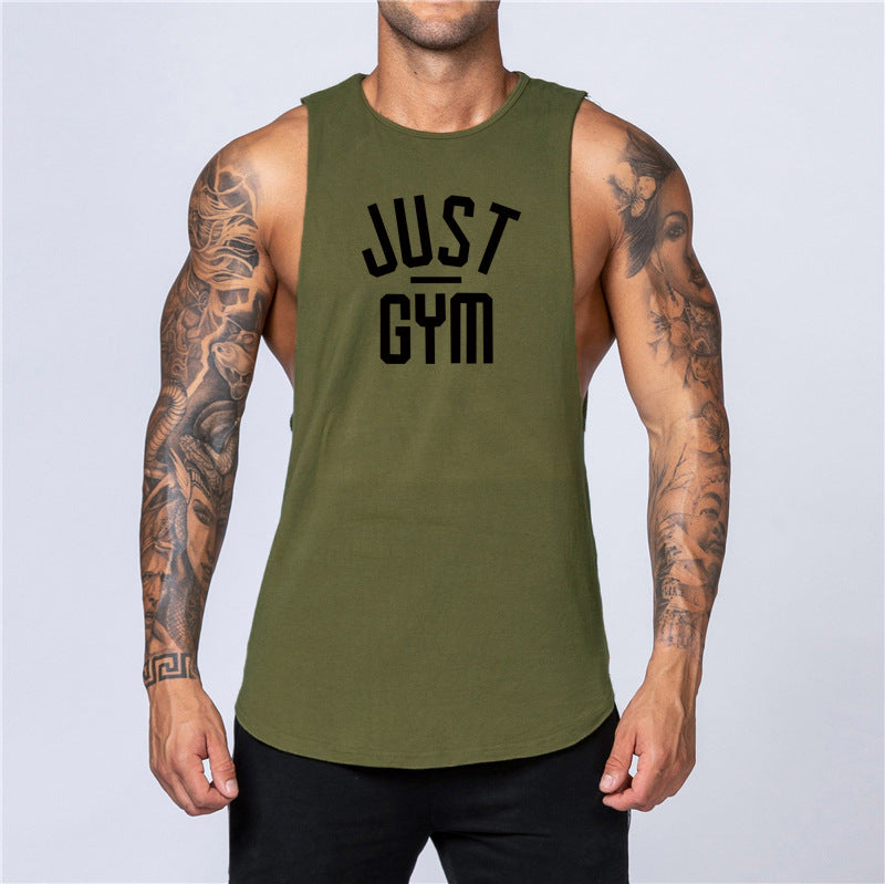 Plain bodybuilding sleeveless vest men