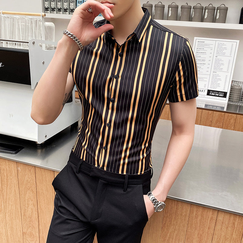 British casual fashion short sleeve shirt