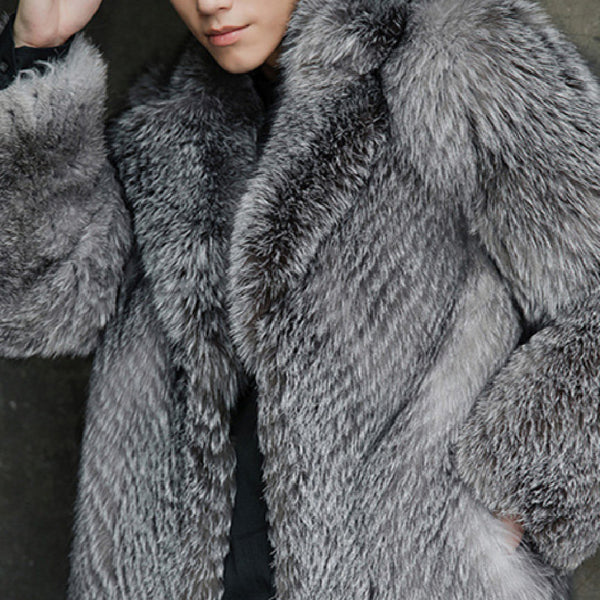 Men's Long Warm Mink Fur Coat