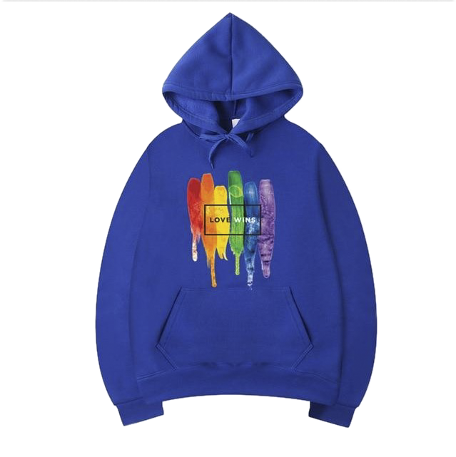 Felpa con cappuccio in pile di cotone Pride Lgbt da uomo 