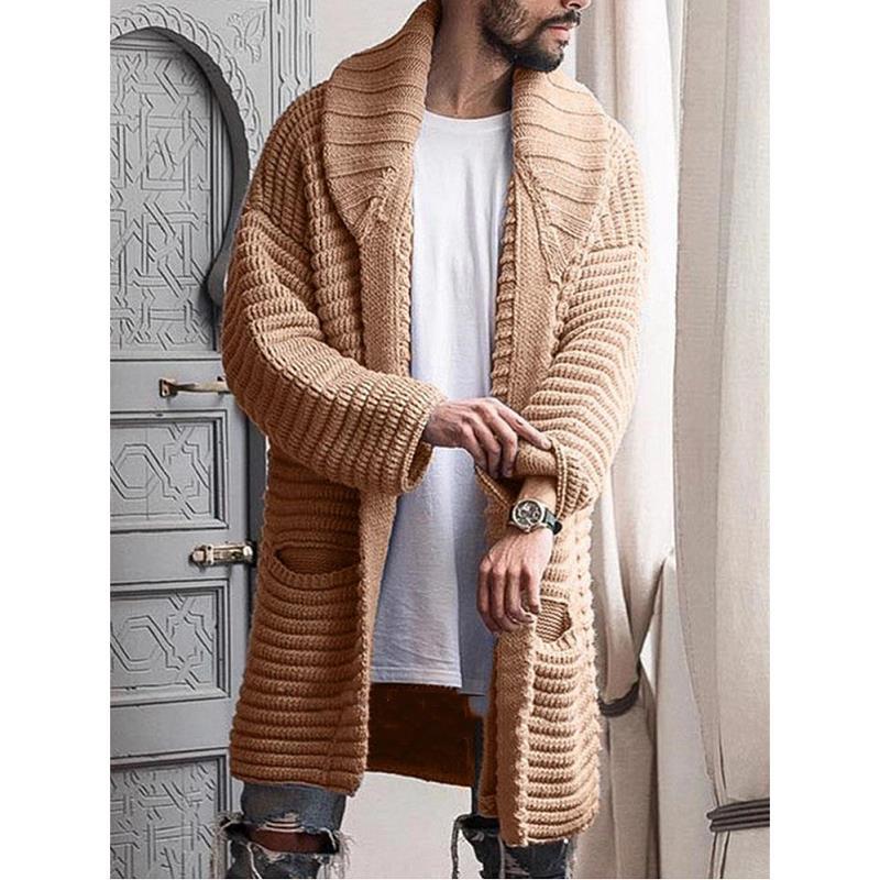 Men's Long Sleeve Cardigan Sweater Jacket