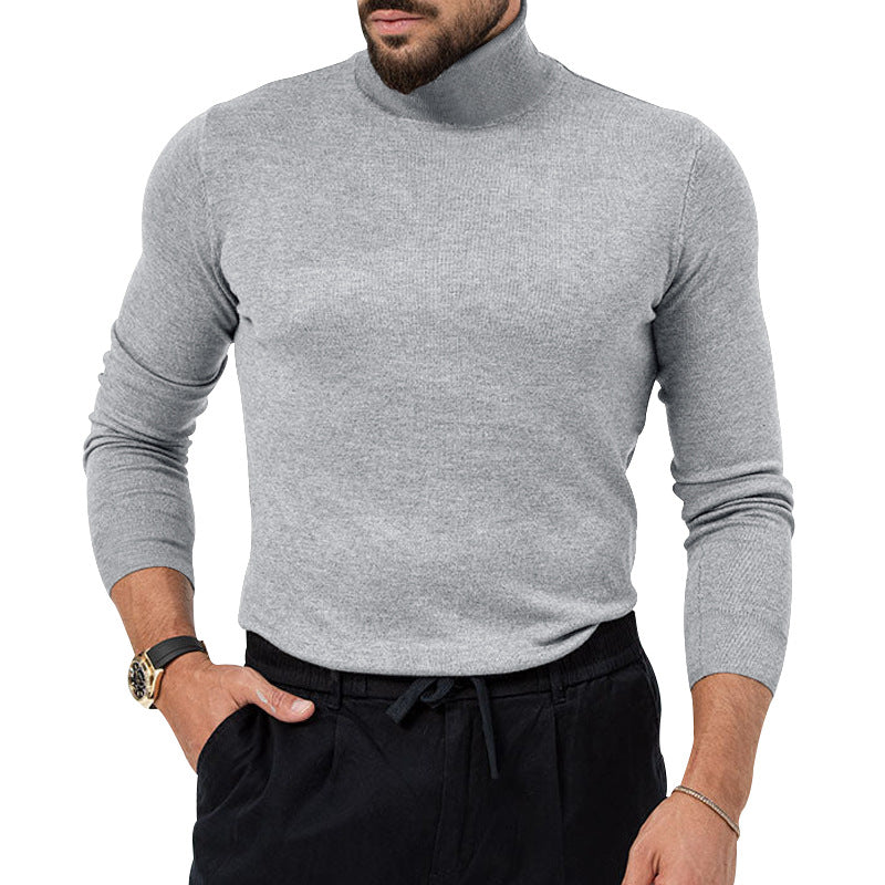 Maglione in cashmere lavorato a maglia con collo alto altamente elastico