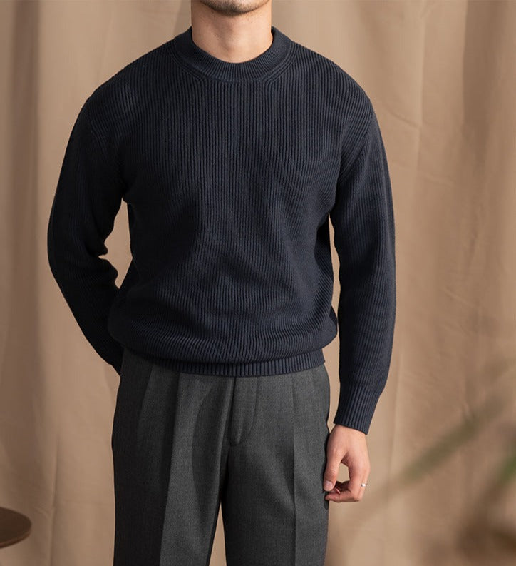 Casuale Ribbed Knit Wool Blend Sweater