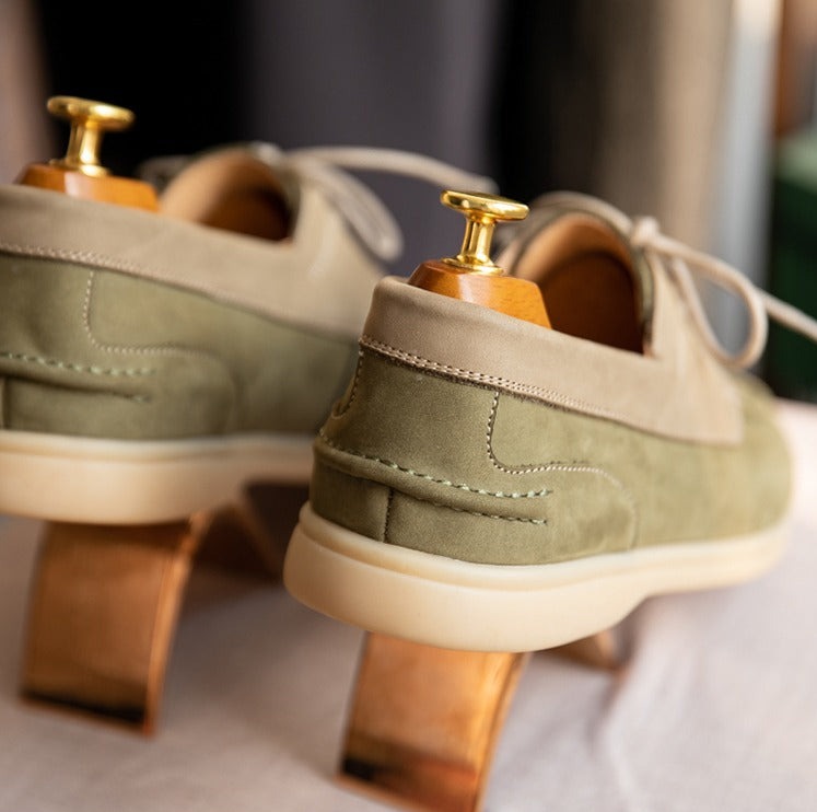 Hamptons Suede Lace-Up Boat Shoes