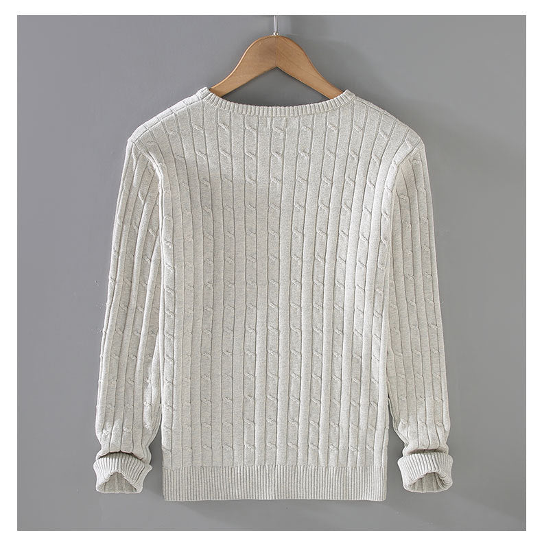 Thick Needle Solid Color Twist Slim Fit sweater