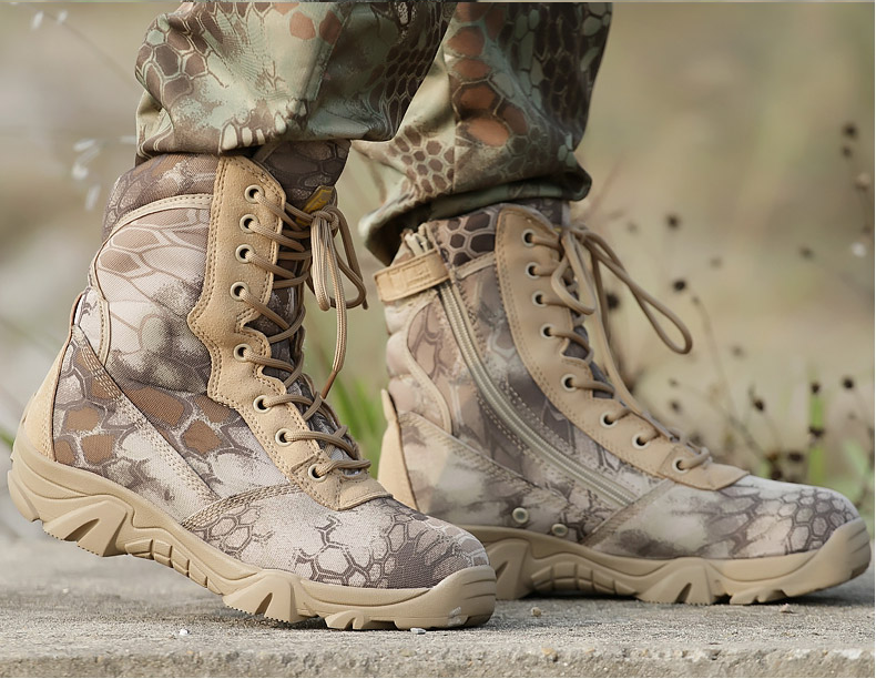 Python pattern desert tactical boots