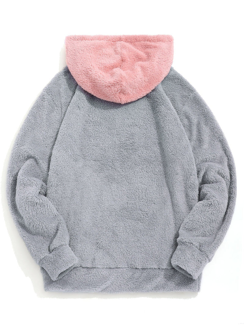 Lamb wool hooded pullover