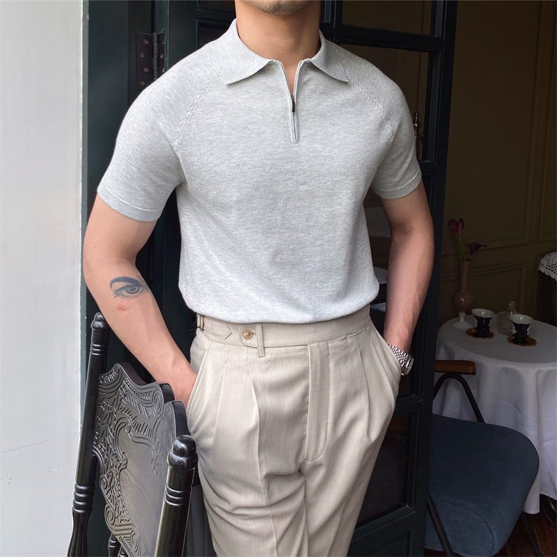 Men's Slim Lapel Vintage Casual T-Shirt
