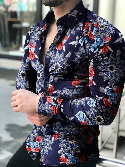 Men's printed floral shirt