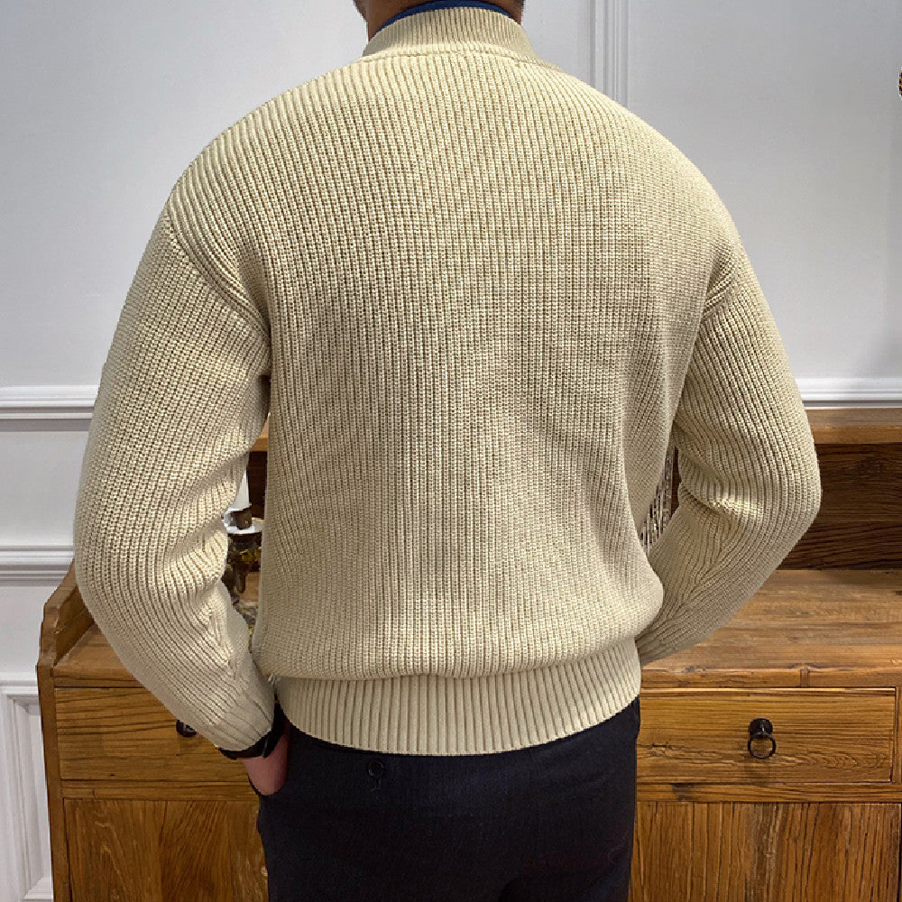 Dolomites Ribbed Cable Knit Button Sweater