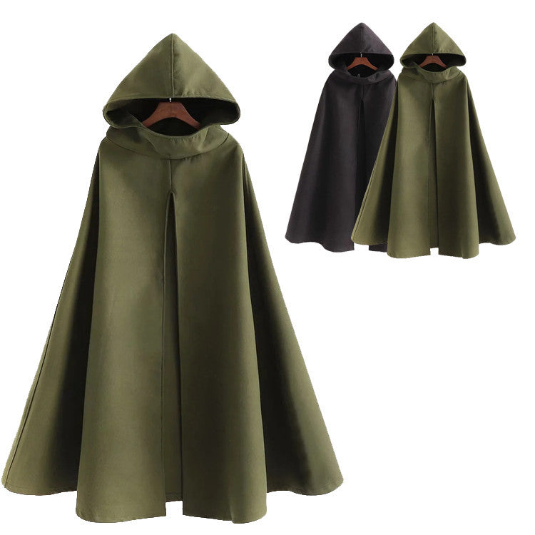 Temperament Light Mature Hooded Cloak Coat