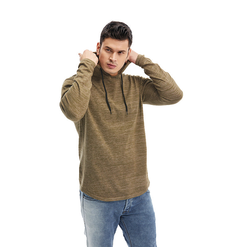 Autumn & Spring Pullover Elastic Hooded Men Sweatshirt