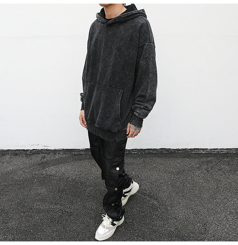 Dark pattern loose hoodie men