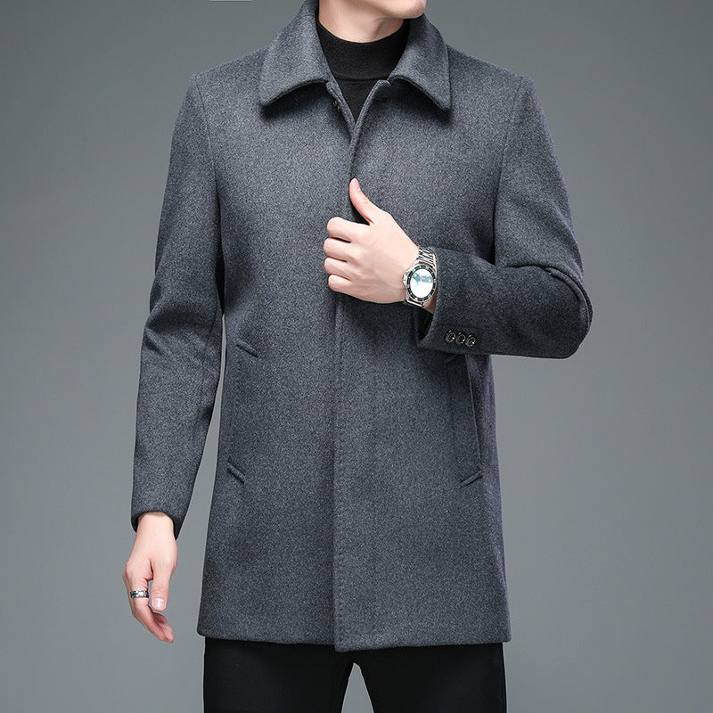 Mid-length Long Sleeve Lapel Korean Style trench coat