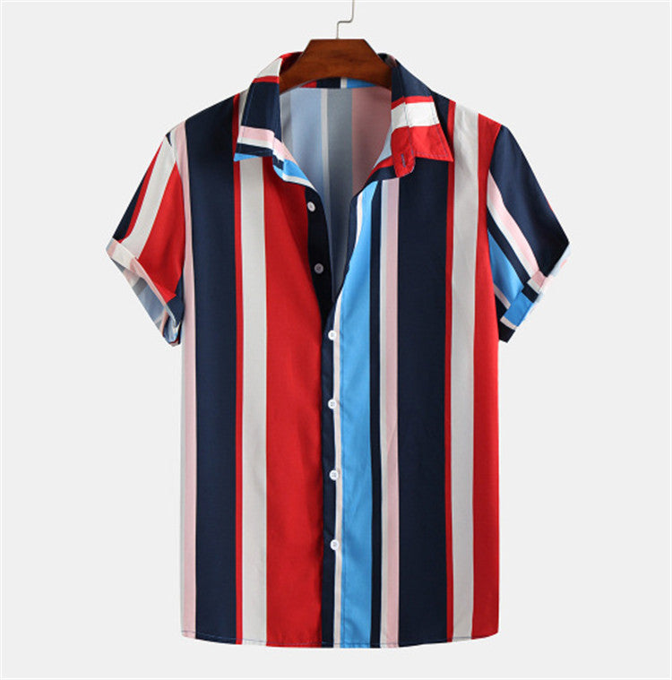 Slim Fit Short Sleeve Striped Shirt