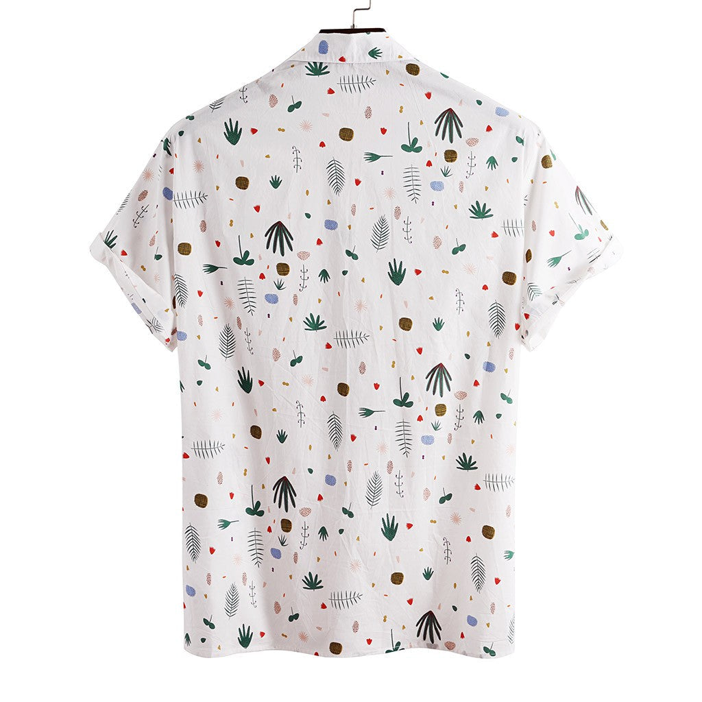 Printed shirt with short sleeves