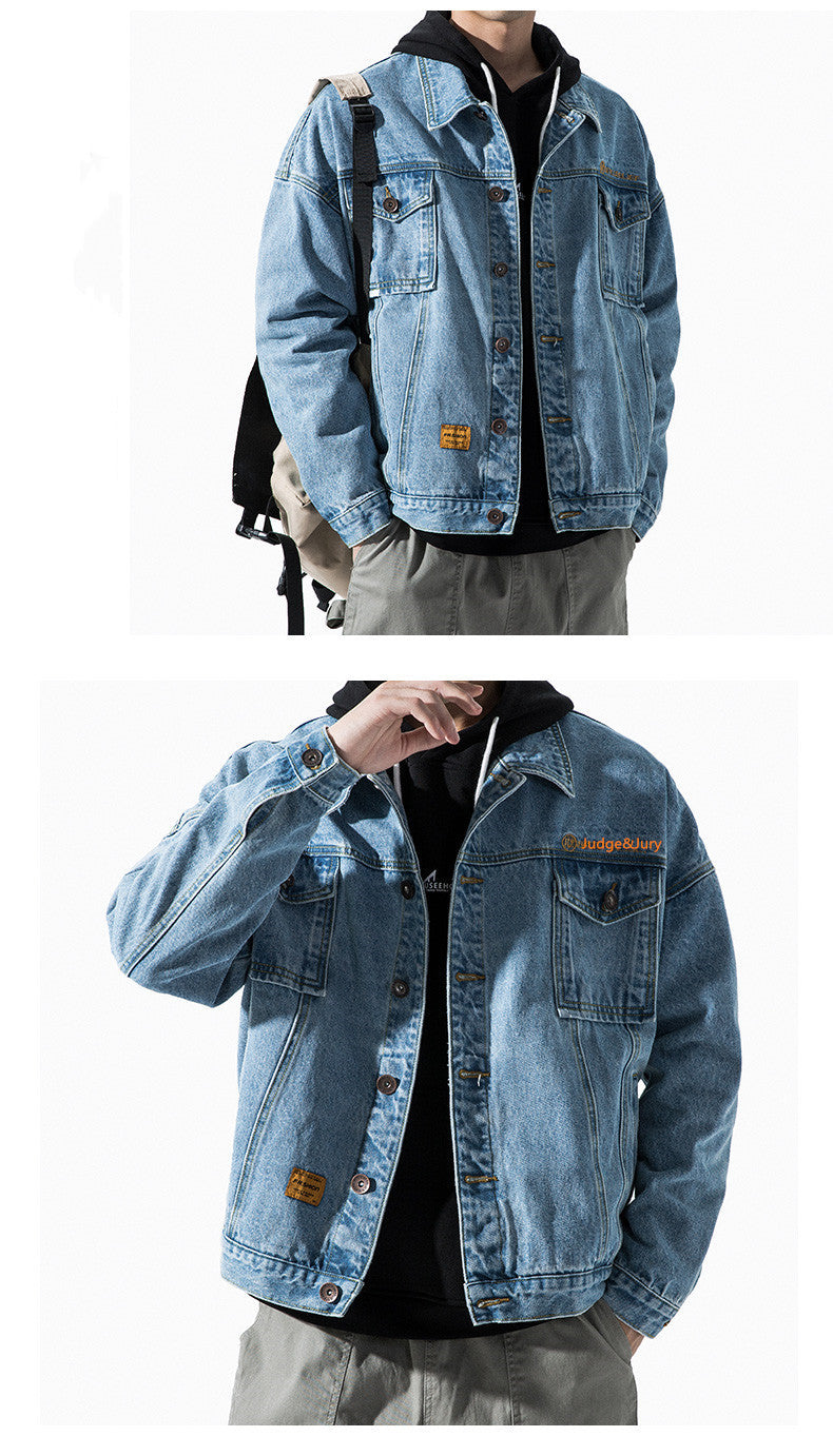 Trendy wild denim jacket men