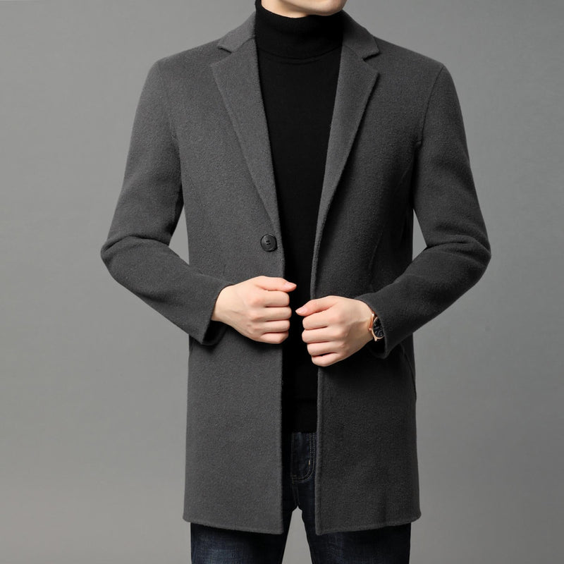 Men's Mid-Length Double-Sided Woolen Coat