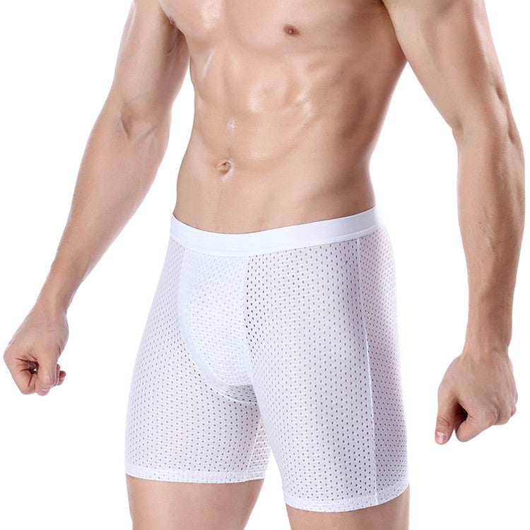 sexy breathable boxer briefs running wear leg long pants