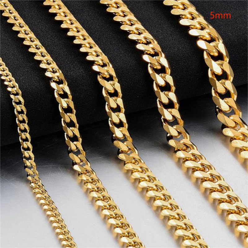 Stainless Steel Single Buckle Grinding Edge Titanium Steel Chain