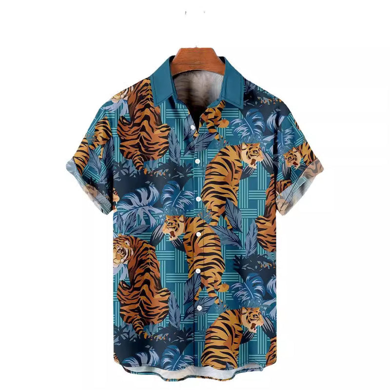 Summer Casual Printed Hawaiian Shirt Men