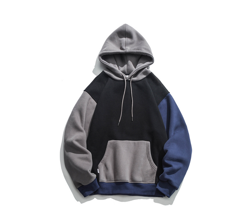 Loose sleeves contrast hoodie