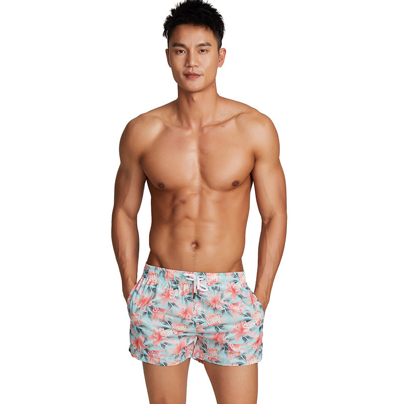 Pantalones de playa para hombre con estampado de piel de melocotón Lily